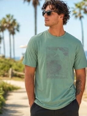 Oakley Mens L T Shirt NWT Surf Graphic Hydrolix Green